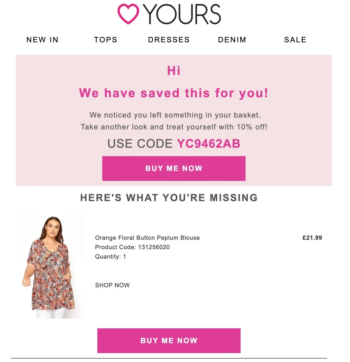 An exclusive, unique discount code.