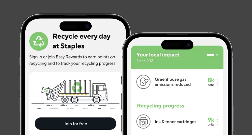 Staples recycling program