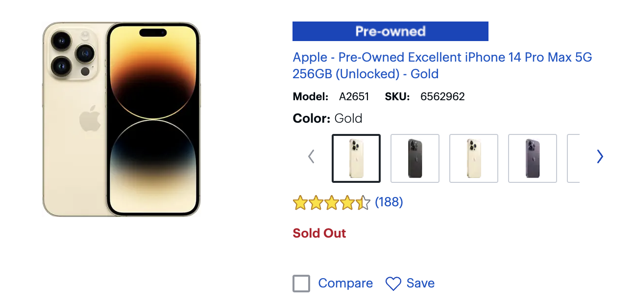 Best Buy pre-owned items