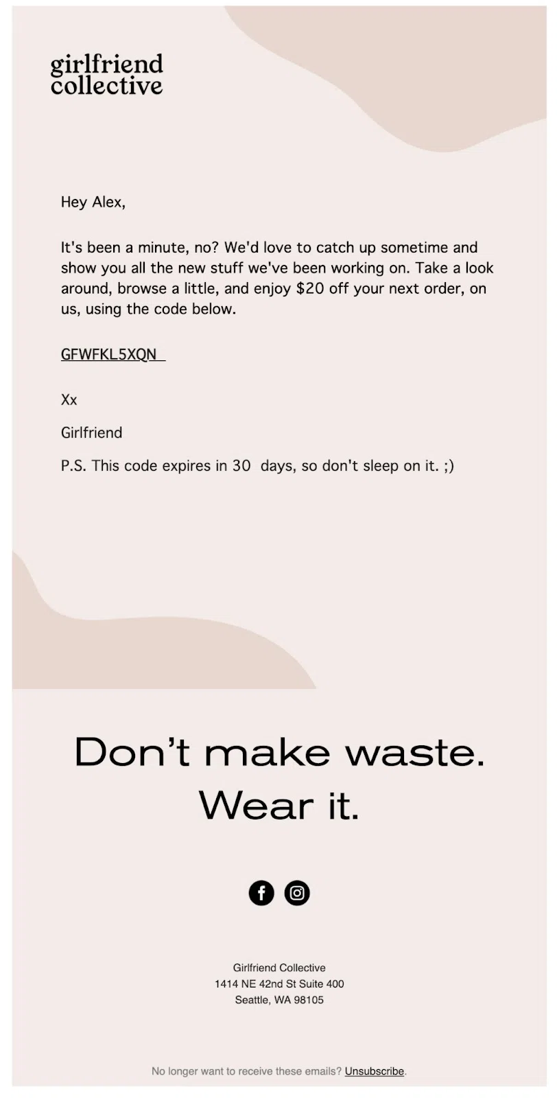coupon codes email