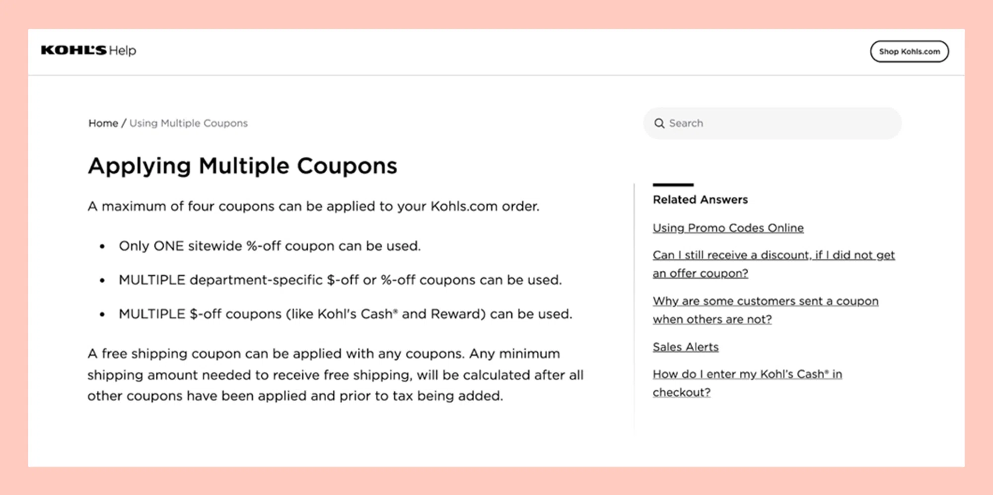 coupon stacking online