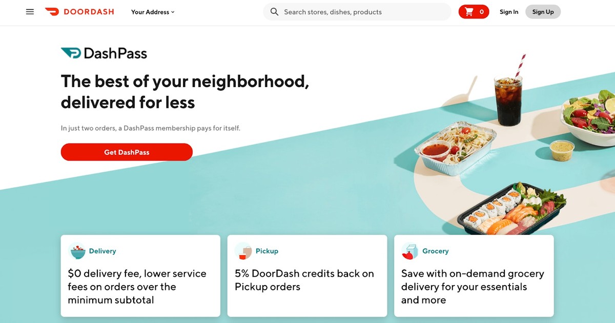 DashPass on DoorDash homepage