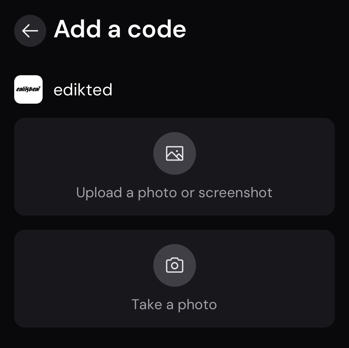 Adding a promo code from a screenshot in the SimplyCodes mobile app