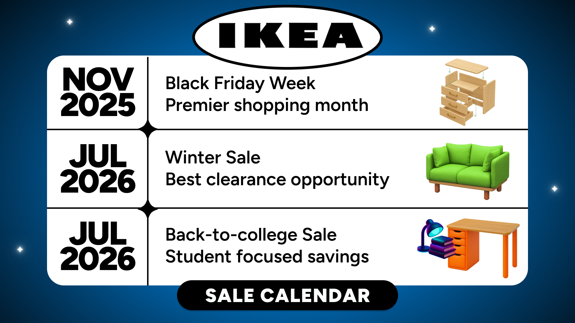 IKEA sale calendar