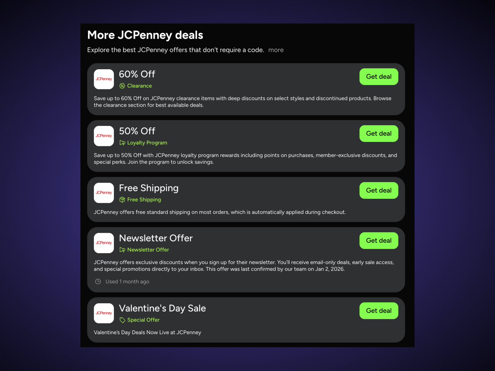 JCPenney best deals