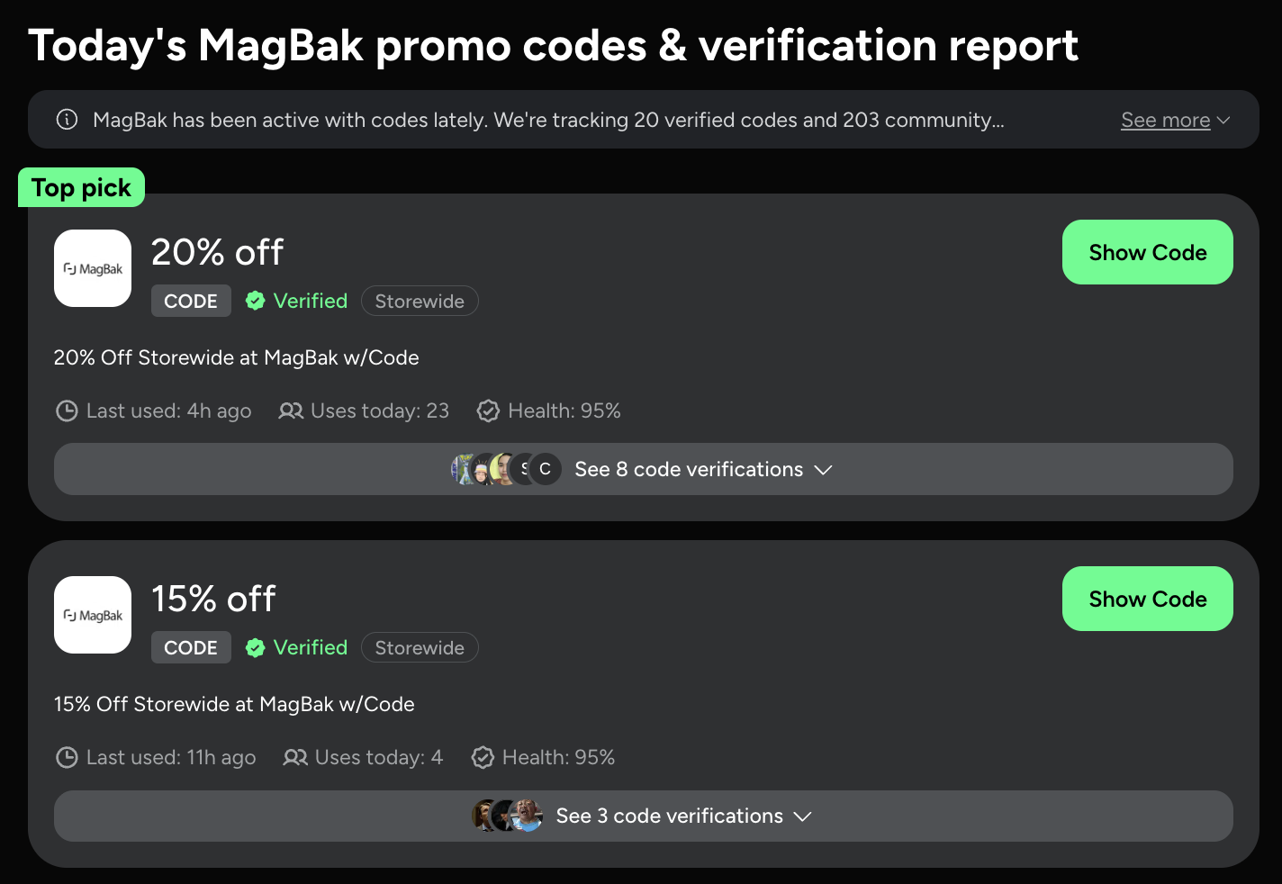 MagBak promo codes on SimplyCodes