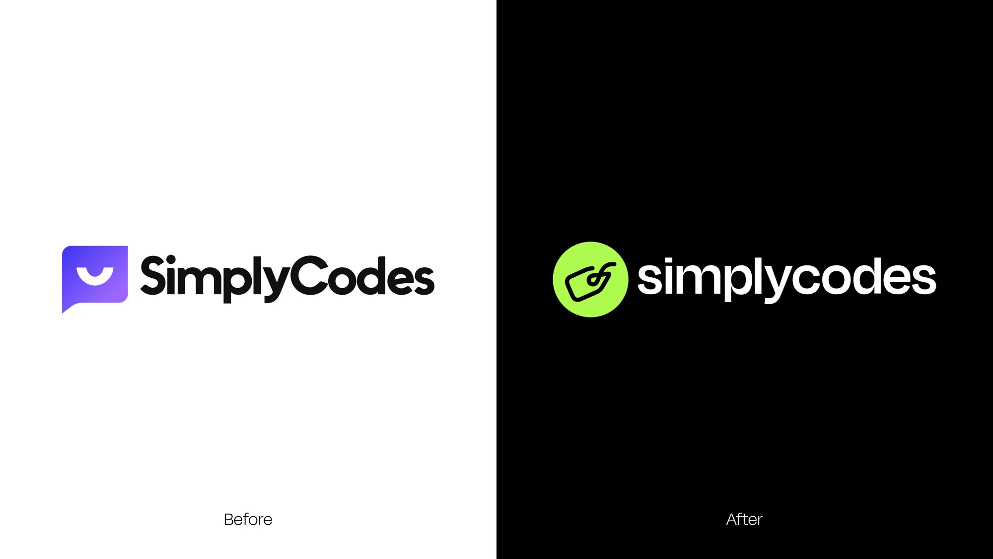 Old and new Simplycodes logos for 2024.