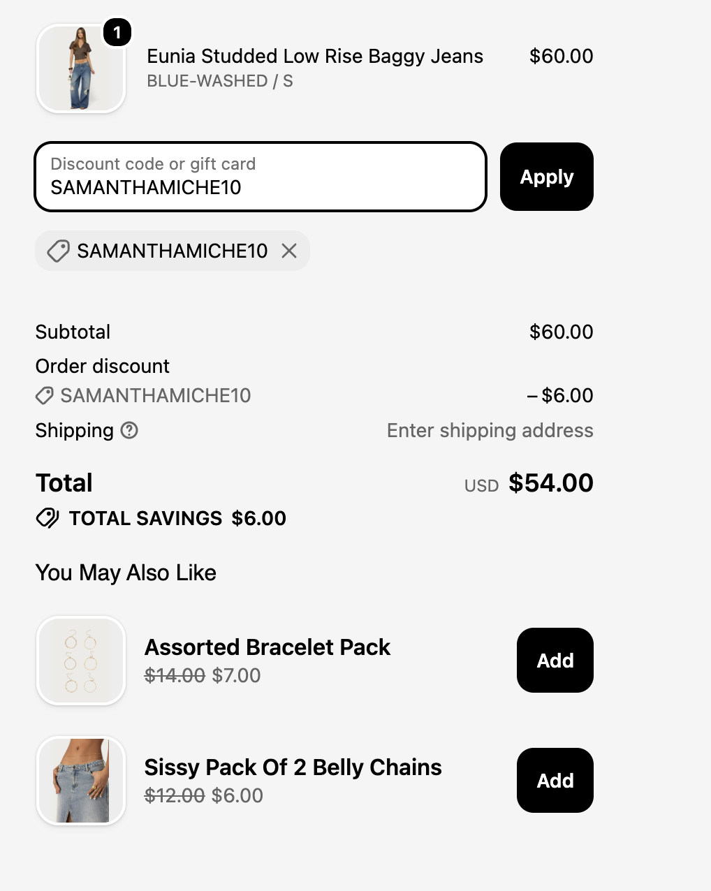 Applying a SimplyCodes promo code at checkout