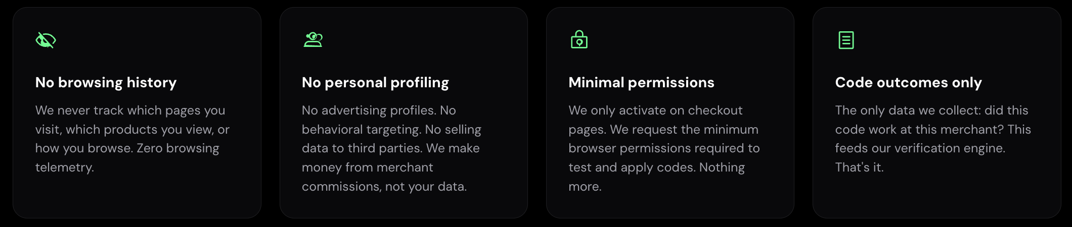 SimplyCodes extension privacy